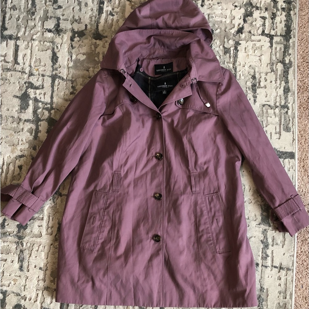 London Fog Trench Coat Purple Women's 14/16